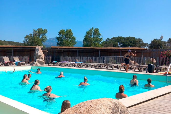 Campingplatz Kevano Plage, 4-Sterne Pianottoli Caldarello Wassergymnastik