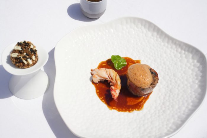 Restaurant Alba Pinarello, Gericht eine Vorspeise Garnelen